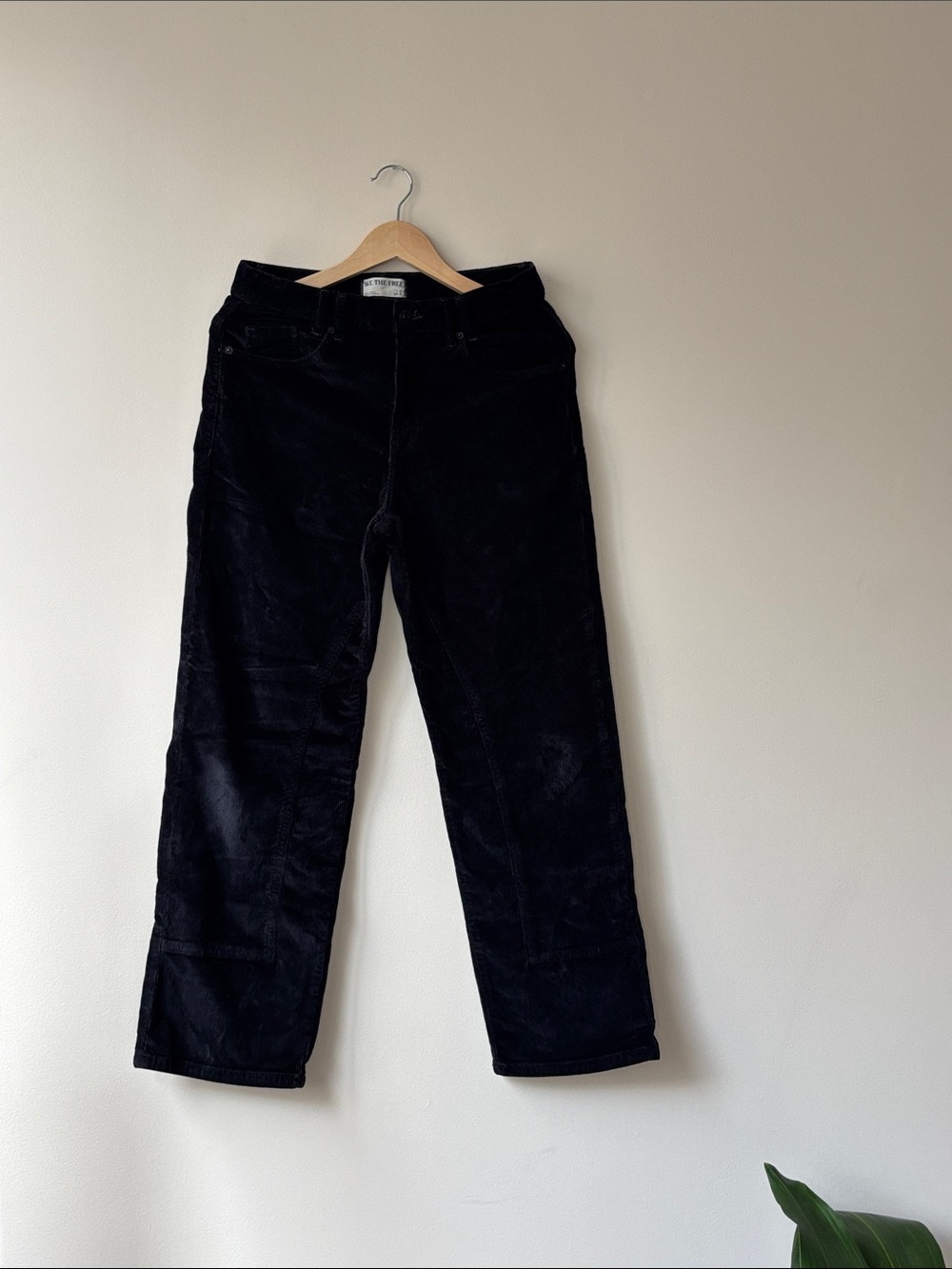 We The Free Black Corduroy Wide-Leg Pants